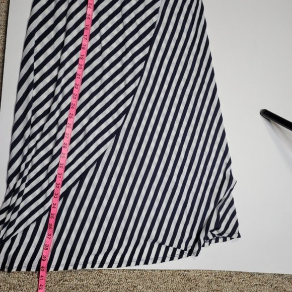 4/$25 Cato Navy Blue Striped Straight Maxi Skirt Size Small - Picture 9 of 16